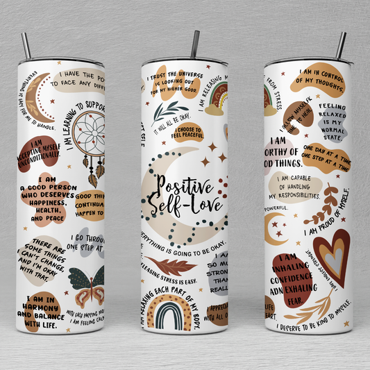 Self Love Affirmations Tumbler, Positive Affirmations Gift, Gift for Her