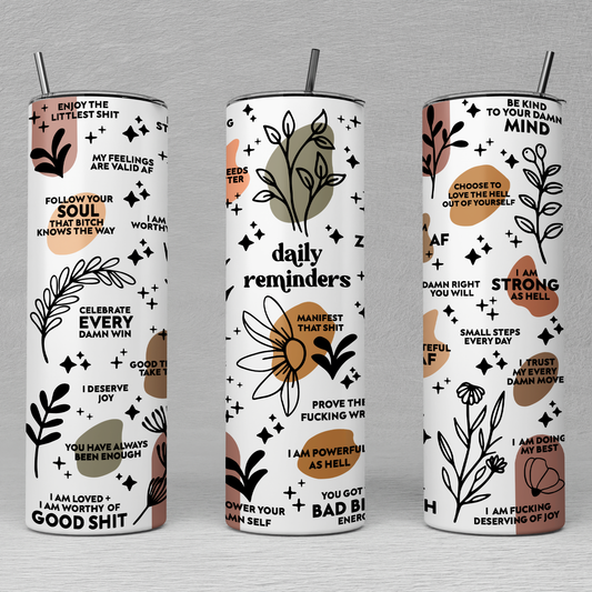 Mental Health Awareness Tumbler, Daily Affirmations Tumbler, Gift for Her